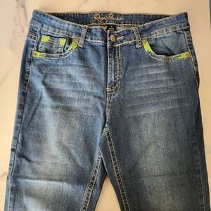 Royal premium women's size 12 dark blue Capri denim jeans cropped